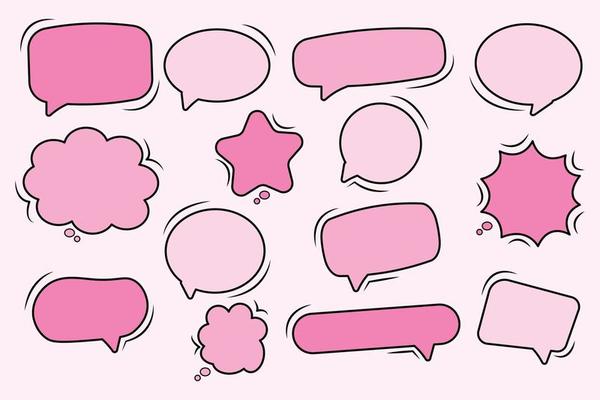 set hand drawn speech bubble or chat bubbles