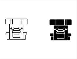 backpack icon.outline icon and solid icon vector