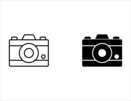 camera icon.outline icon and solid icon vector