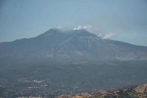 Scenic view of majestic volcanic Mount Etna with dramatic landscape photo