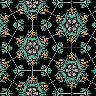 Seamless pattern decorative, flower pattern in vintage mandala style for tattoos, fabrics or decorations and more