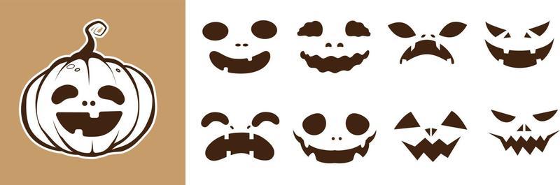 Halloween pumpkin face separated from the background can be modified.