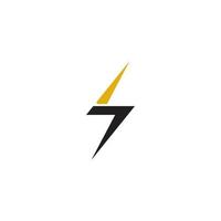 Lightning and Number 7 logo or icon design vector