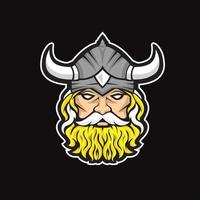 viking warrior head mascot vector
