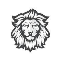 lion head mascot black and white color vector