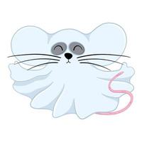 Cartoon halloween ghost mouse. Funny illustration. Isolated. vector