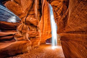 Antelope Canyon view with light rays photo