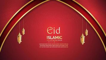 Elegant Arabic golden and red color Islamic design background vector