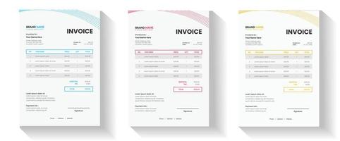 Business Invoice from template and payment agreement design vector