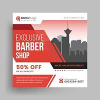 Luxury Modern Barber Shop Flyer Design Vector Template