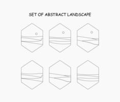 set of abstract landscape. abstract line landscape vector