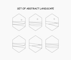 set of abstract landscape. abstract line landscape vector