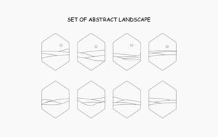 set of abstract landscape. abstract line landscape vector