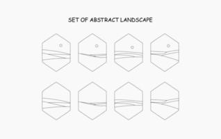 set of abstract landscape. abstract line landscape vector