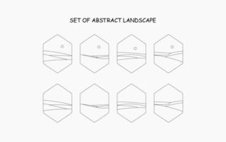 set of abstract landscape. abstract line landscape vector