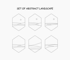 set of abstract landscape. abstract line landscape vector