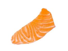 Fresh raw salmon slice sashimi fillet isolated on white background photo