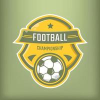 Championship football logo in elegant gold color vector