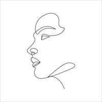 Woman linear drawing elegant one line art vector