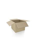 Open cardboard box on white background. for design photo