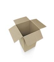 Open cardboard box on white background. for design photo