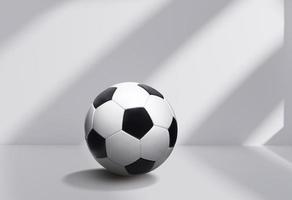 Soccer ball on white room background photo