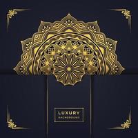 Luxury golden mandala ornate background for wedding invitation. Golden ornament design background vector