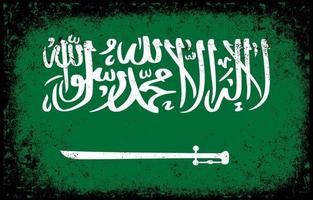 viejo sucio grunge vintage arabia saudita bandera nacional ilustración vector