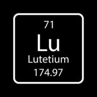 Lutetium symbol. Chemical element of the periodic table. Vector illustration.