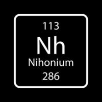 Nihonium symbol. Chemical element of the periodic table. Vector illustration.