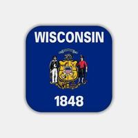 Wisconsin state flag. Vector illustration.