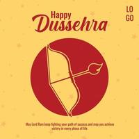 Happy Dussehra Indian festival social media template vector