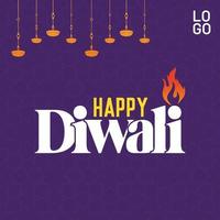 Happy diwali indian festival template vector