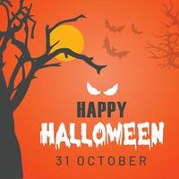 plantilla de diseño de vector de halloween feliz sobre un fondo naranja