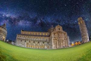 Pisa leaning tower night starry unusual view photo