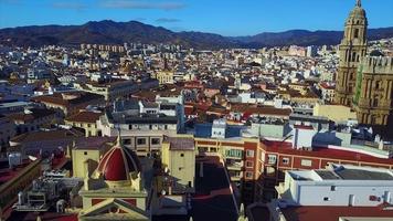 antenne schot van Malaga landschap in Spanje video