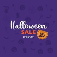 Halloween sale banner sale vector illustration