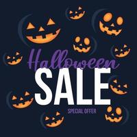 Halloween sale banner vector illustration