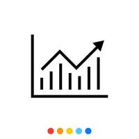 Graph chart icon, Vector and Illustration.