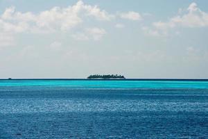 maldives tropical paradise beach crystal water coconut tree island photo