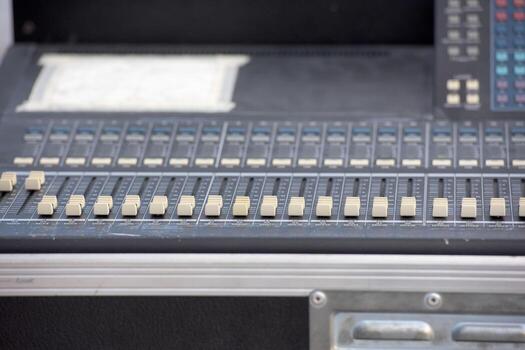 audio mixer slider and controls detail photo