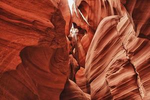 Antelope Canyon view with light rays photo