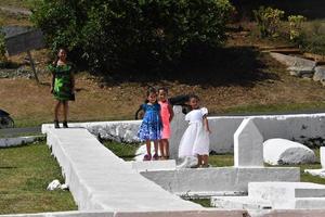 AITUTAKI, COOK ISLAND - AUGUST, 27 2017 - Local people at the mass photo