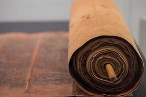 old torah scroll book close up photo