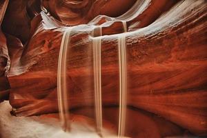 Antelope Canyon view with light rays photo