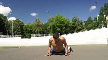 A real athlete workout session outside video