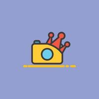 camera logo with crown, cute camera logo design with crown. vector