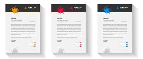 corporate modern business letterhead design template with yellow, blue and red color. creative modern letterhead design template for your project. letter head, letterhead, business letterhead design. vector