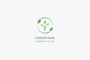 Green Circle leaf logo design vector illustration