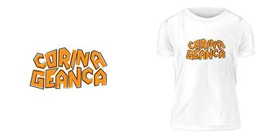 t shirt design concept, Corina Geanca, Romanian Name vector